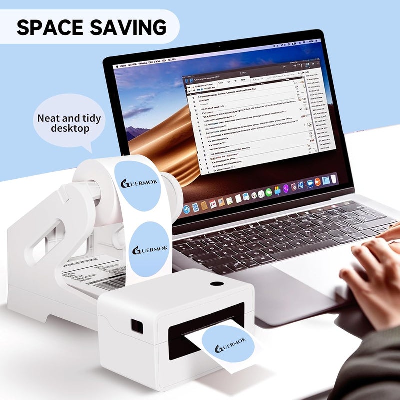 Guermok Thermal Shipping Label Holder for Rolls & Fan-Fold, Fragile Stickers for Shipping, Label Stand Desktop Printer Holder-Home Office Accessory- Sticker Dispenser for Holographic Vinyl - Image 4